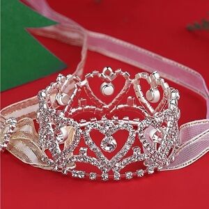 NIB Never used Lovelyshop Pet Tiara Rhinestones/ribbon to tie on Pet read boxes